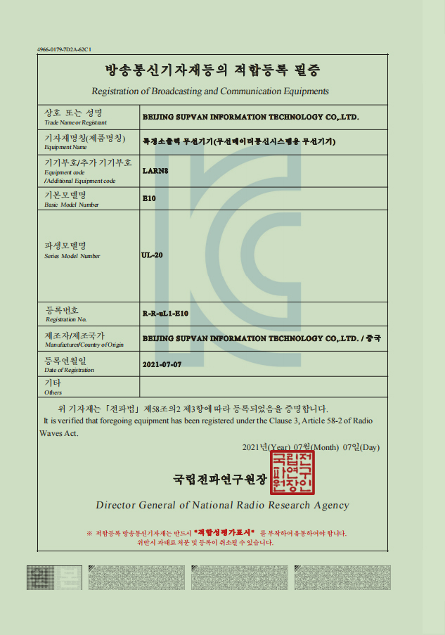 Registration of Broadcasting and Communication Equipments