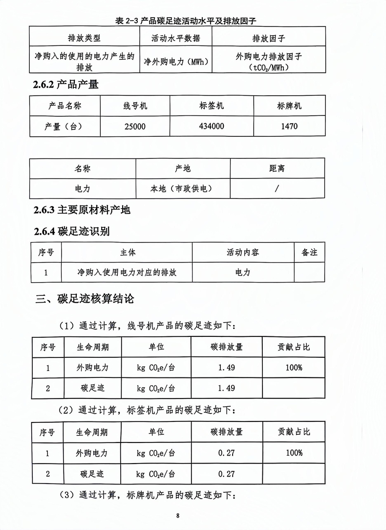 碳足迹核算报告